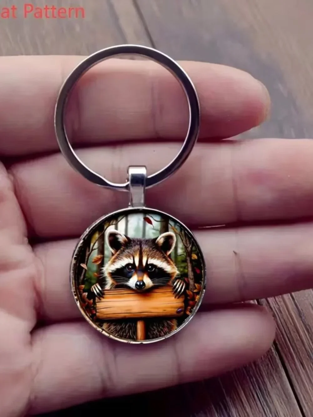 Stainless Steel RACCOON Keyring Keychain Accessory